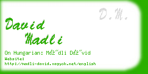 david madli business card